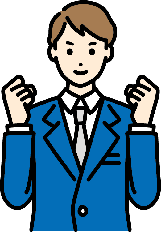 ガッツポーズする人