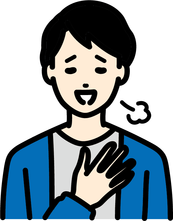 ほっとしている男性のイラスト